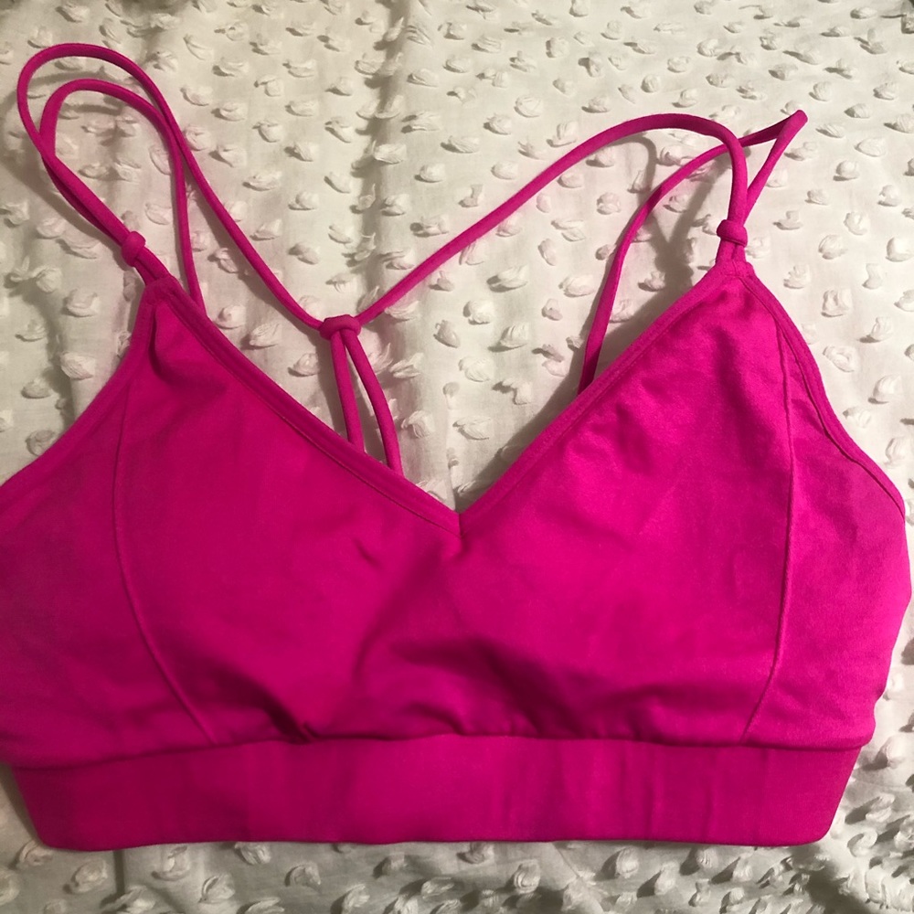 Fabletics Pink Cross Back sports bra